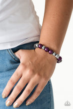 Load image into Gallery viewer, Paparazzi Very VIP - Purple - Silver and Hematite Beads - Stretchy Band Bracelet - $5 Jewelry With Ashley Swint