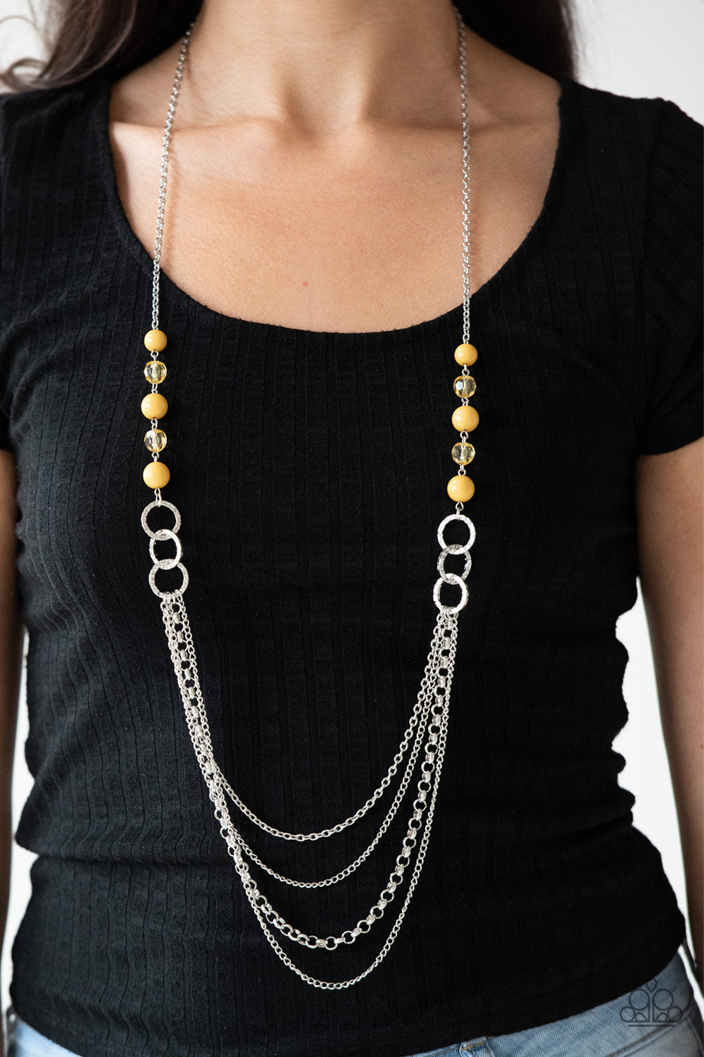 Paparazzi Vividly Vivid - Yellow - Necklace & Earrings - $5 Jewelry With Ashley Swint