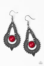 Load image into Gallery viewer, Paparazzi Zoomin Zumba - Red Beaded Center - Studded Rope Textures - Earrings - $5 Jewelry With Ashley Swint