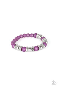 Paparazzi Across the Mesa - Purple Stones - Stretchy Bracelet
