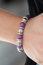 Load image into Gallery viewer, Paparazzi Across the Mesa - Purple Stones - Stretchy Bracelet