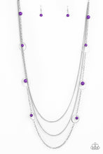 Load image into Gallery viewer, Paparazzi Collectively Carefree - Purple Beads - Silver Necklace &amp; Earrings - $5 Jewelry With Ashley Swint