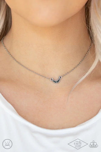 Paparazzi Promise The Moon - Silver - Necklace & Earrings - Black Diamond Exclusive