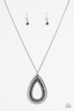 Load image into Gallery viewer, Paparazzi Drippin In Drama - Silver - Smoky Rhinestone - Necklace and matching Earrings - $5 Jewelry With Ashley Swint