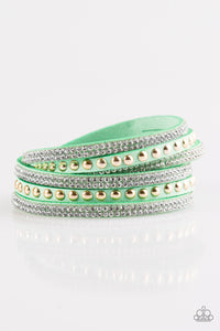 Paparazzi I BOLD You So! - Green - Double Wrap Snap Bracelet - $5 Jewelry With Ashley Swint