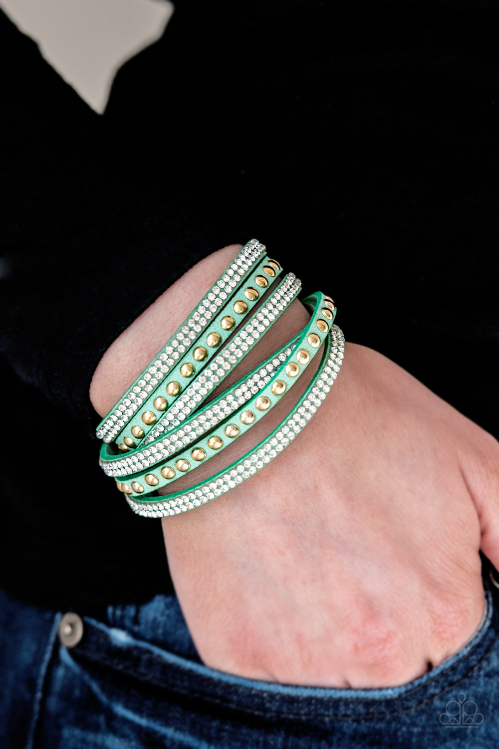 Paparazzi I BOLD You So! - Green - Double Wrap Snap Bracelet - $5 Jewelry With Ashley Swint