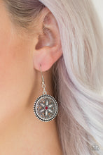 Load image into Gallery viewer, Paparazzi Written In The STAR LILIES - Red Rhinestone - Sand Dollar - Silver Necklace &amp; Earrings - $5 Jewelry With Ashley Swint