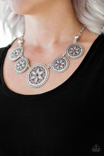Load image into Gallery viewer, Paparazzi Written In The STAR LILIES - Red Rhinestone - Sand Dollar - Silver Necklace &amp; Earrings - $5 Jewelry With Ashley Swint
