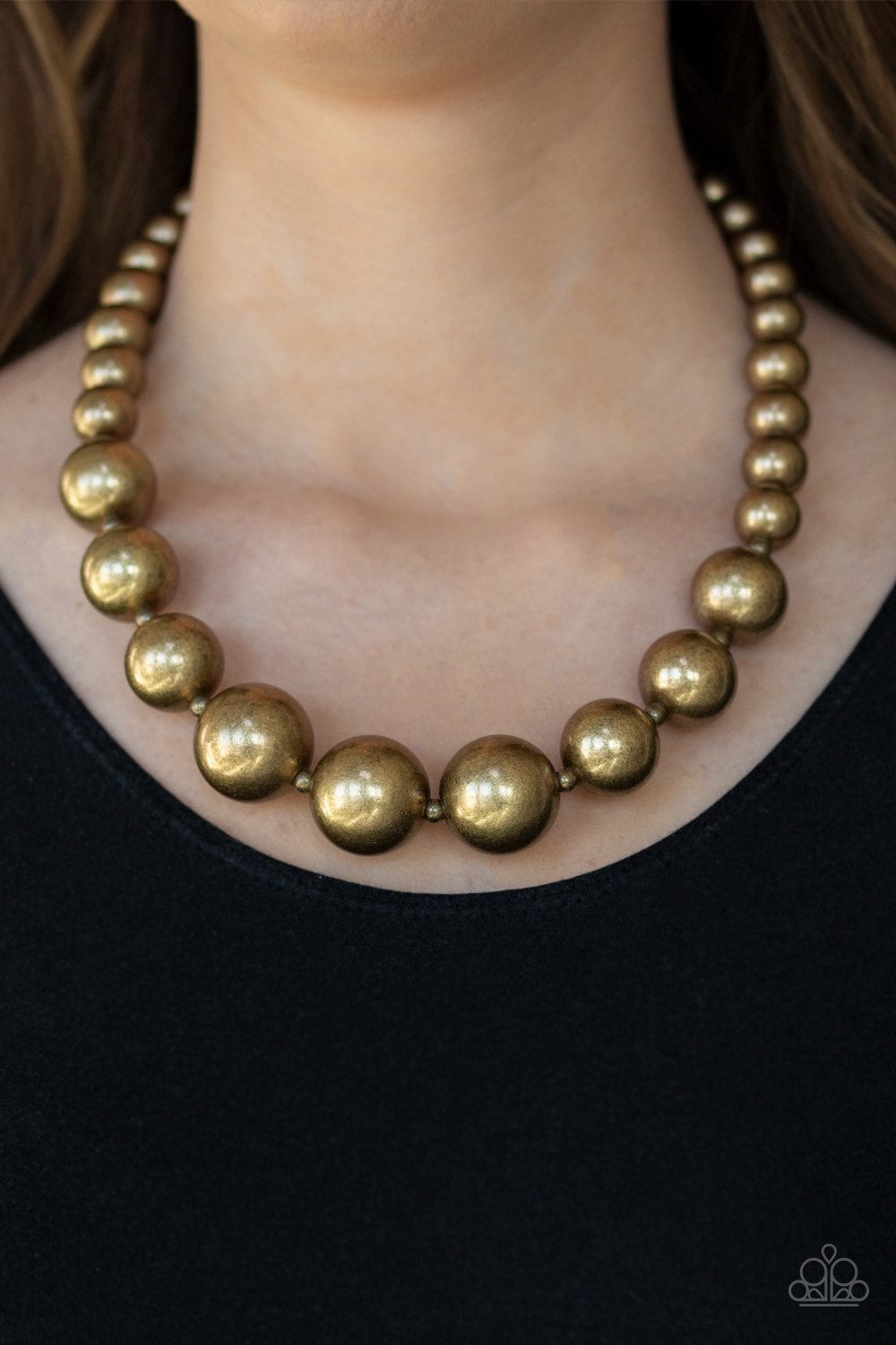Living Up To Reputation - brass - Paparazzi necklace - $5 Jewelry with Ashley Swint