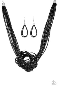 PAPARAZZI Knotted Knockout - Black - $5 Jewelry with Ashley Swint