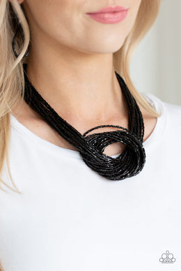PAPARAZZI Knotted Knockout - Black - $5 Jewelry with Ashley Swint