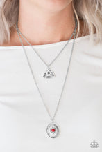 Load image into Gallery viewer, Paparazzi Desert Eagle - Red Stone - Silver Necklace &amp; Earrings - $5 Jewelry With Ashley Swint