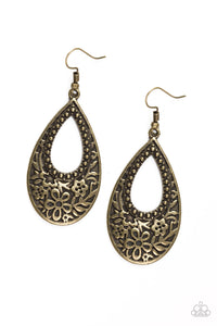Paparazzi Spring Flinging - Brass - Earrings - $5 Jewelry With Ashley Swint