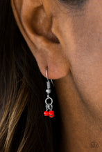 Load image into Gallery viewer, Paparazzi Desert Trance - Red Seed Beads - Silver Fringe Necklace and matching Earrings - $5 Jewelry With Ashley Swint