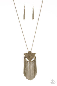 Paparazzi Hunt Or Be Hunted - Brass - Arrowhead Pendant - Necklace & Earrings - $5 Jewelry With Ashley Swint