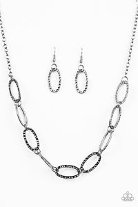 Paparazzi Legendary Lioness - Black Gunmetal - Necklace & Earrings - $5 Jewelry With Ashley Swint