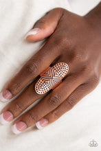 Load image into Gallery viewer, Paparazzi Guru Grunge - Copper - Thick Engraved Hammered Band - Ring - $5 Jewelry with Ashley Swint