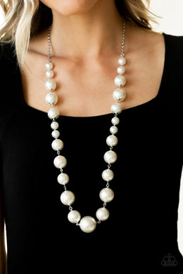 Paparazzi Pearl Prodigy - White Pearls - Necklace & Earrings - Life of the Party Exclusive March 2020 - $5 Jewelry with Ashley Swint