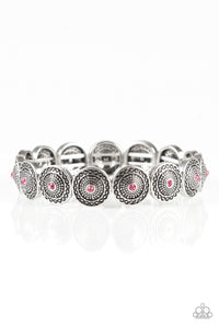 Paparazzi Get Your Shine On - Pink Rhinestones - Silver Bracelet - $5 Jewelry With Ashley Swint