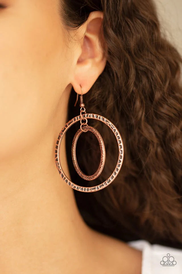 Paparazzi - Fiercely Focused - Copper - Earrings