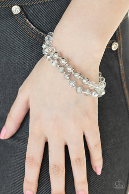 Paparazzi Millennial Grandeur - Silver - Stretchy Bracelets