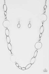 Paparazzi Perfect MISMATCH - Silver - Necklace and matching Earrings - $5 Jewelry with Ashley Swint