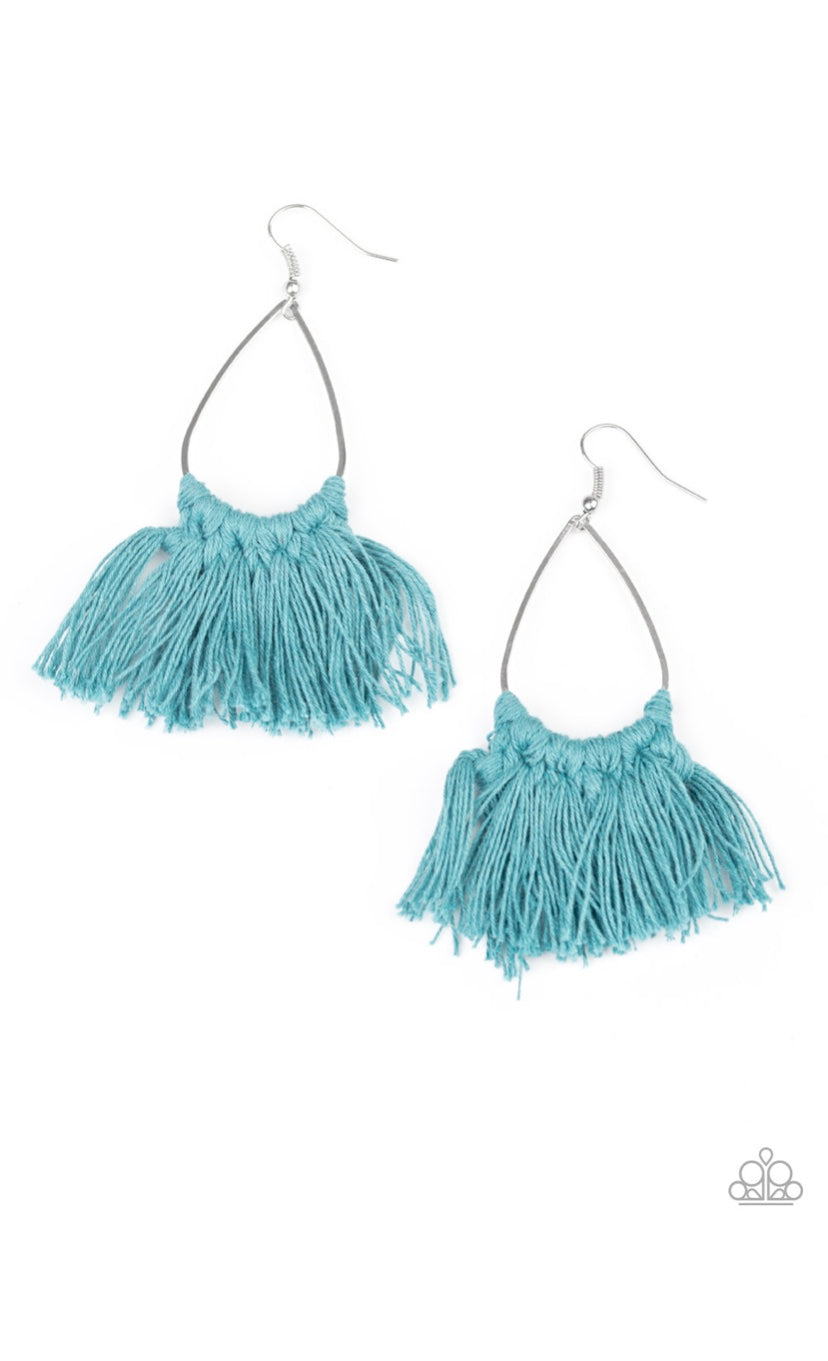 Paparazzi Tassel Treat Blue Earrings 5 Jewelry with Ashley Swint