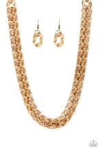 Load image into Gallery viewer, Paparazzi Put It On Ice - Brass - Acrylic Necklace &amp; Earrings - $5 Jewelry With Ashley Swint