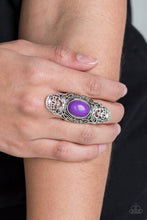 Load image into Gallery viewer, Paparazzi Flair for the Dramatic - Purple Bead - Silver Ring - $5 Jewelry With Ashley Swint