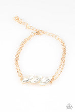 Load image into Gallery viewer, Paparazzi Pretty Priceless - Gold - White Rhinestones Adjustable - Bracelet - $5 Jewelry with Ashley Swint