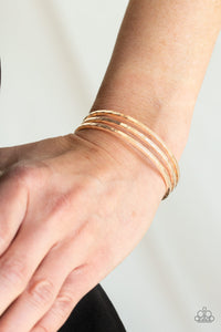 Paparazzi A Mean Gleam - Rose Gold - Trio of Hammered Bars - Cuff Bracelet - $5 Jewelry with Ashley Swint