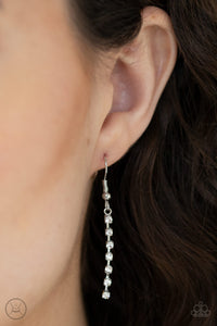 Paparazzi Ante Up - White Rhinestones - Choker Style Necklace & Earrings - $5 Jewelry with Ashley Swint