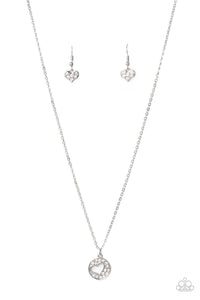 Paparazzi Bare Your Heart - White Rhinestones - Necklace & Earrings - $5 Jewelry with Ashley Swint