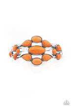 Load image into Gallery viewer, Paparazzi Blooming Prairies - Orange Teardrop Stones - Studded Silver Frame - Bracelet - $5 Jewelry with Ashley Swint