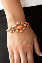 Load image into Gallery viewer, Paparazzi Blooming Prairies - Orange Teardrop Stones - Studded Silver Frame - Bracelet - $5 Jewelry with Ashley Swint