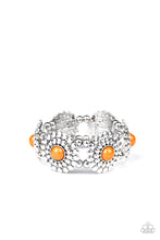 Load image into Gallery viewer, Paparazzi Bountiful Blossoms - Orange - Saffron Beads - Silver Stretchy Band - Bracelet - $5 Jewelry with Ashley Swint
