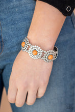 Load image into Gallery viewer, Paparazzi Bountiful Blossoms - Orange - Saffron Beads - Silver Stretchy Band - Bracelet - $5 Jewelry with Ashley Swint