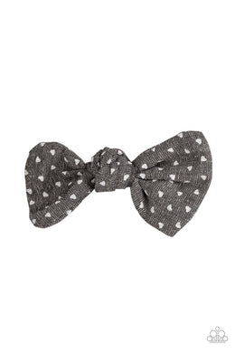 Paparazzi BOW a Kiss - Black - Dainty Hearts - Flirty Bow - Hair Clip - $5 Jewelry with Ashley Swint