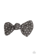 Load image into Gallery viewer, Paparazzi BOW a Kiss - Black - Dainty Hearts - Flirty Bow - Hair Clip - $5 Jewelry with Ashley Swint