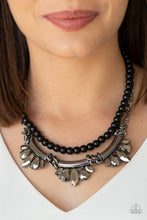 Load image into Gallery viewer, Paparazzi Bow Before The Queen - BLACK BEADS - Necklace &amp; Earrings - $5 Jewelry With Ashley Swint