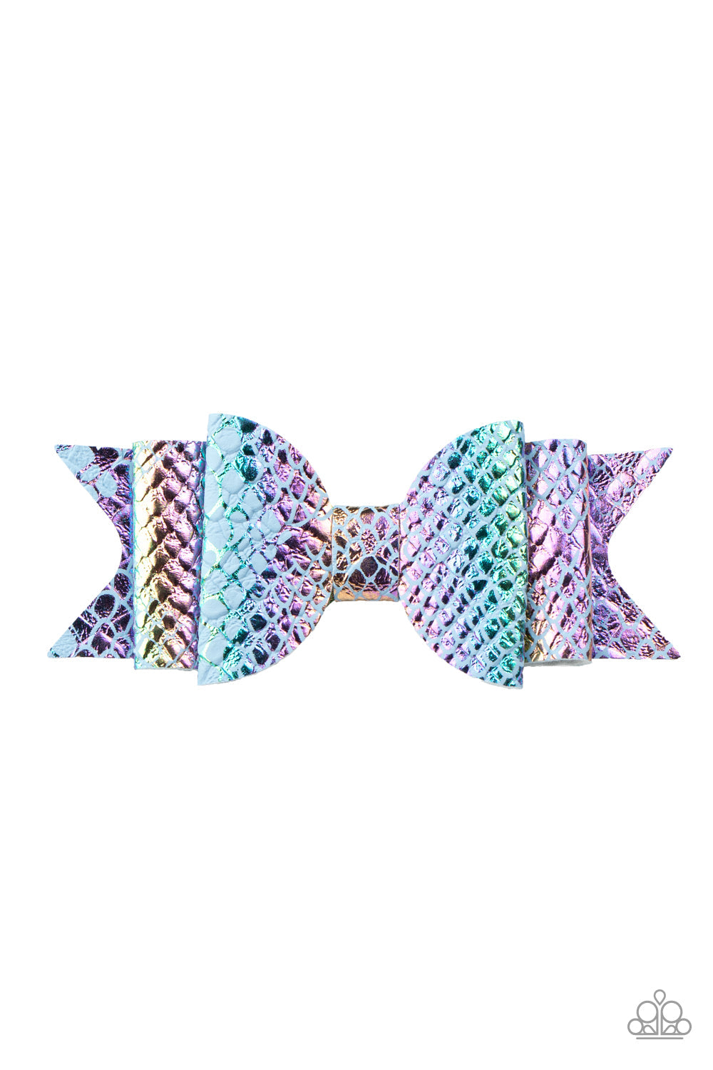 Paparazzi BOW Your Mind - BLUE - Rainbow Scale Pattern - Hair Clip - $5 Jewelry with Ashley Swint