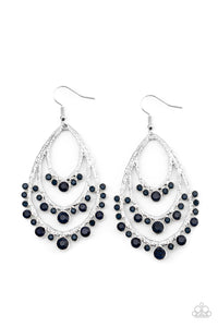 Paparazzi Break Out In TIERS - Blue Rhinestones - Earrings - $5 Jewelry with Ashley Swint