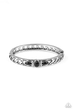 Load image into Gallery viewer, Paparazzi Caught In The Cross HEIRS - Black - Silver Hinged Bracelet - $5 Jewelry with Ashley Swint