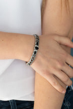 Load image into Gallery viewer, Paparazzi Caught In The Cross HEIRS - Black - Silver Hinged Bracelet - $5 Jewelry with Ashley Swint