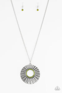 PRE-ORDER - Paparazzi Chicly Centered - Green - Necklace & Earrings - $5 Jewelry with Ashley Swint