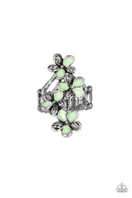 Load image into Gallery viewer, Paparazzi Climbing Gardens - Green Flowers - Silver Ring - $5 Jewelry With Ashley Swint