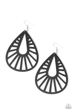 Load image into Gallery viewer, Paparazzi Coachella Chill - Black - Wooden Teardrop Earrings - $5 Jewelry With Ashley Swint