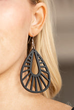 Load image into Gallery viewer, Paparazzi Coachella Chill - Black - Wooden Teardrop Earrings - $5 Jewelry With Ashley Swint