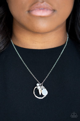 Paparazzi Coastal Couture - Silver - Shell - Necklace and matching Earrings - $5 Jewelry with Ashley Swint