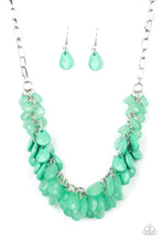 Load image into Gallery viewer, Paparazzi Colorfully Clustered - Green - Minty Teardrop Beads - Silver Chain Necklace &amp; Earrings - $5 Jewelry with Ashley Swint
